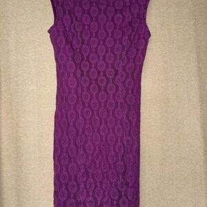 Open back high neck purple Lace Dress Size S